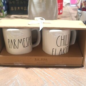 Rae Dunn White Mug Set - Parmesan & Chili Flake